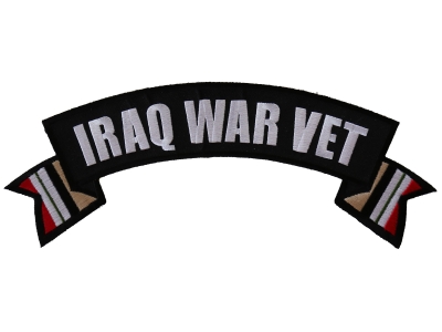 Iraq War Vet Rocker Patch With Flags | US Military Veteran Patches